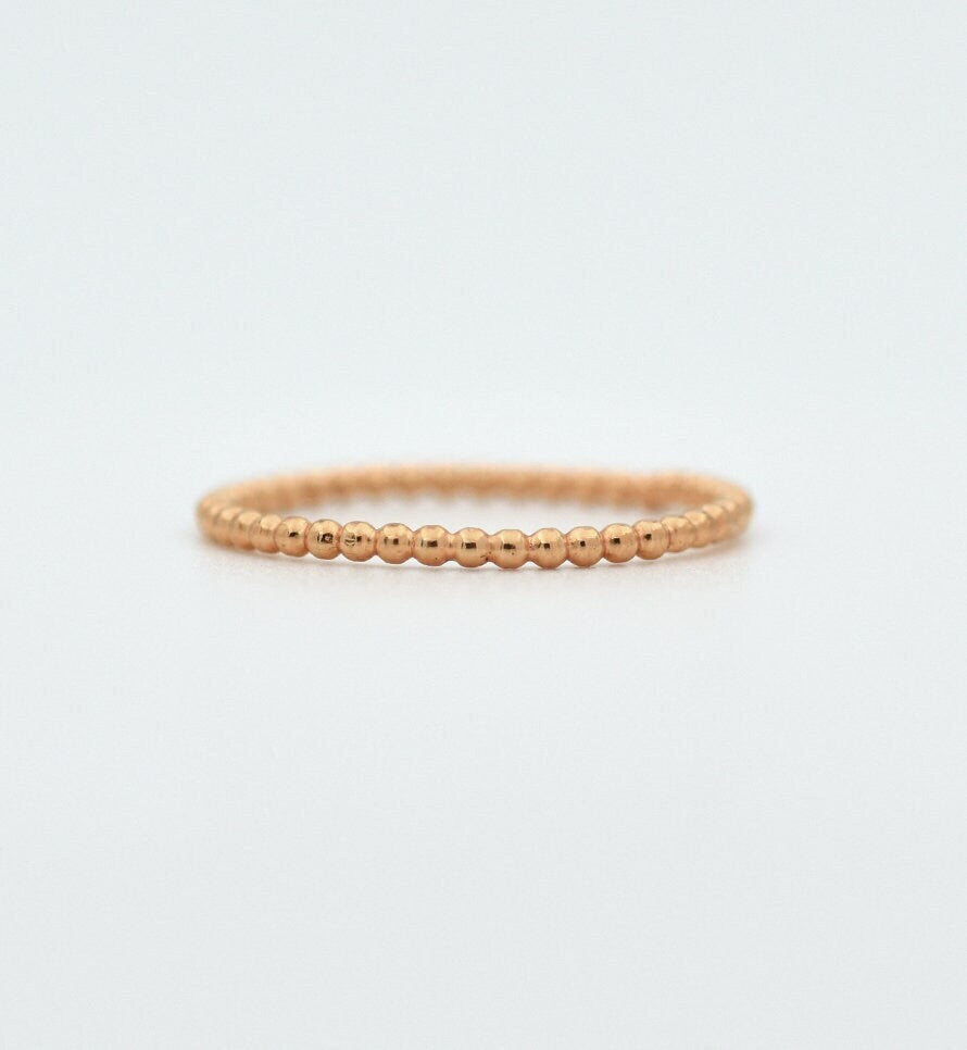 Set of Three 14k Gold / Silver Minimal Dotted Rings