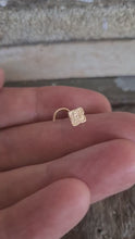 Load and play video in Gallery viewer, 14k Gold Square Indian Nose Stud