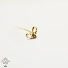 Load image into Gallery viewer, 14k Gold Tiny Butterfly Nose Stud