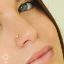 Load image into Gallery viewer, 14k Gold Tiny Butterfly Nose Stud