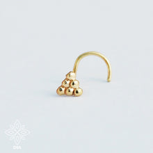 Load image into Gallery viewer, 14k Gold Tiny Dotted Nose Stud