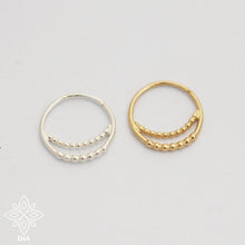 Load image into Gallery viewer, Silver Layered Nose Hoop