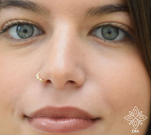 Load image into Gallery viewer, 14k Gold Beaded Nose Ring