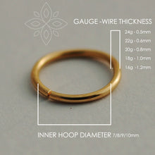 Load image into Gallery viewer, 14k Solid Gold Seamless Plain Nose Ring