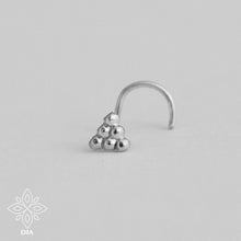 Load image into Gallery viewer, Silver Dotted Triangle Nose Stud

