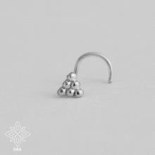Load image into Gallery viewer, Silver Dotted Triangle Nose Stud