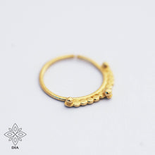 Load image into Gallery viewer, 14k Gold Bohemian Dotted Hoop Ring