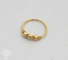 Load image into Gallery viewer, 14k Gold Beaded Nose Ring