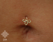 Load image into Gallery viewer, 14k Gold Minimalist Flower Belly Ring