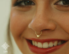 Load image into Gallery viewer, 14k Solid Gold Drop Hoop Ring