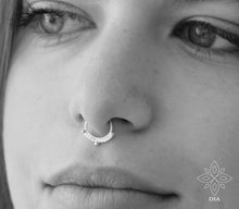 Load image into Gallery viewer, Silver Boho Nose Hoop