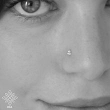 Load image into Gallery viewer, Silver Boho Flower Nose Stud