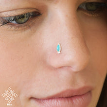 Load image into Gallery viewer, 14k Gold Turquoise Drop Nose Stud