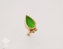 Load image into Gallery viewer, 14k Gold Tiny Evil Eye Drop Nose Stud