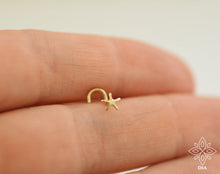 Load image into Gallery viewer, 14k Gold Tiny Star Nose Stud