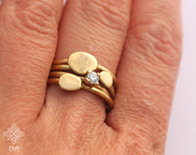 Load image into Gallery viewer, Set of 3 14k Gold Pebble Rings