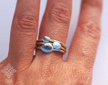 Load image into Gallery viewer, Silver Sterling Stackable Dainty Pebble Ring SET of 3 - Genevieve
