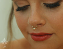 Load image into Gallery viewer, 14k Solid Gold Drop Hoop Ring