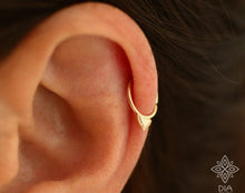 Load image into Gallery viewer, 14k Solid Gold Drop Hoop Ring