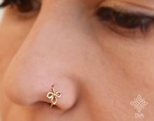 Load image into Gallery viewer, 14k Gold Minimalist Flower Belly Ring
