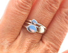 Load image into Gallery viewer, Silver Sterling Stackable Dainty Pebble Ring SET of 3 - Genevieve