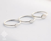 Load image into Gallery viewer, Silver Sterling Stackable Dainty Pebble Ring SET of 3 - Genevieve