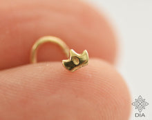 Load image into Gallery viewer, 14k Solid Gold Tiny Crown Nose Stud