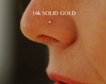 Load image into Gallery viewer, 14k Gold Tiny Dot Nose Stud