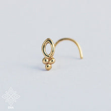 Load image into Gallery viewer, 14k Gold Tiny Tribal Flower Nose Stud