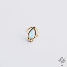 Load image into Gallery viewer, 14k Gold White Opal Drop Nose Stud