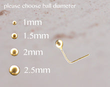 Load image into Gallery viewer, 14k Gold Tiny Dot Nose Stud
