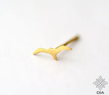 Load image into Gallery viewer, 14k Gold Flying Bird Nose Stud