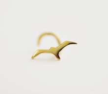 Load image into Gallery viewer, 14k Gold Flying Bird Nose Stud