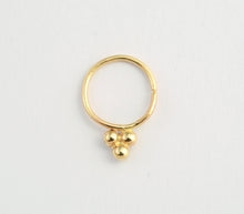 Load image into Gallery viewer, 14k Gold Trio Dots Hoop Ring