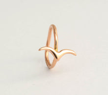 Load image into Gallery viewer, 14k Gold Bird Hoop Ring