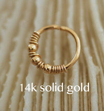 Load image into Gallery viewer, 14k Gold Wrapped Nose Hoop