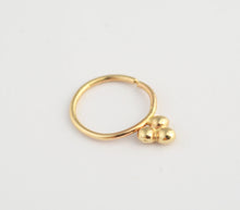 Load image into Gallery viewer, 14k Gold Trio Dots Hoop Ring