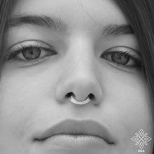 Load image into Gallery viewer, Silver Tribal Nose Hoop