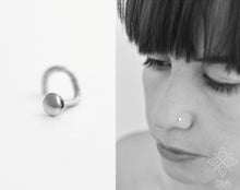 Load image into Gallery viewer, Silver Flat Top Dot Nose Stud