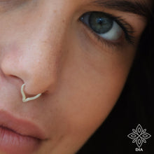 Load image into Gallery viewer, Silver Chevron Nose Hoop
