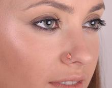 Load image into Gallery viewer, 14k Yellow Gold Boho Tiny Drop Nose Stud
