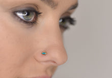 Load image into Gallery viewer, 14k Gold Mini Evil Eye Nose Stud with Turquoise