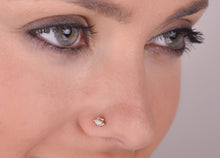 Load image into Gallery viewer, 14k Gold White Opal Evil Eye Nose Stud