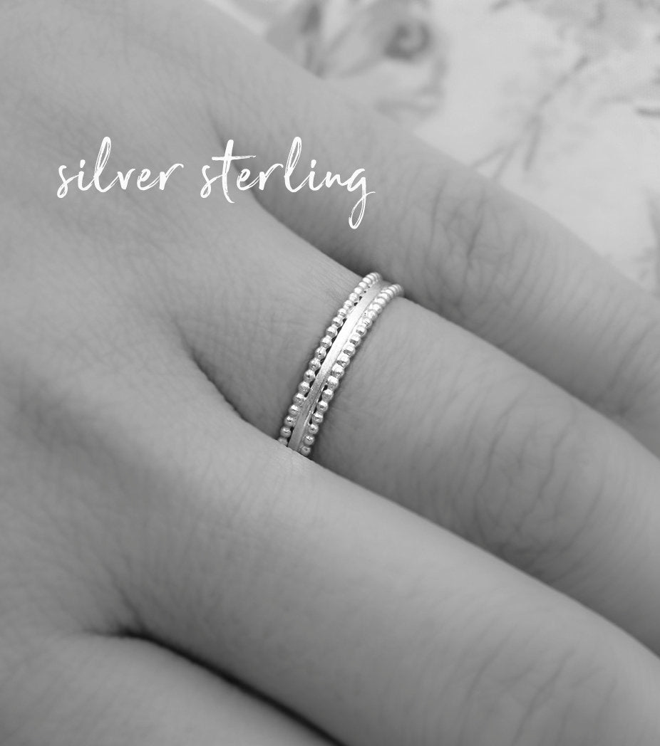 Sterling Silver Dotted Ring