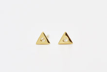 Load image into Gallery viewer, 14k Gold Triangle Boho Stud Earrings
