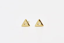 Load image into Gallery viewer, 14k Gold Triangle Boho Stud Earrings