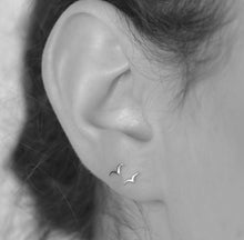 Load image into Gallery viewer, Sterling Silver Dainty Sparrow Earring Studs