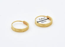 Load image into Gallery viewer, 14k Gold Boho Indian Hoop Earrings