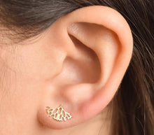 Load image into Gallery viewer, 14K Gold Branch Stud Earrings