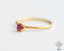 Load image into Gallery viewer, 14k Gold Engagement Ring with Natural Pink Ruby - Jade